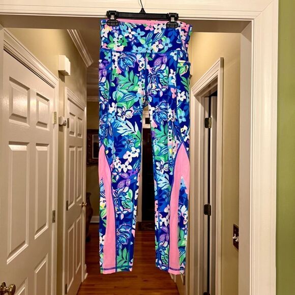 NWOT Lilly Pulitzer Weekender High Rise Leggings Borealis Social Sunset SMALL - Picture 5 of 6